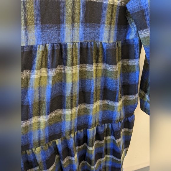 NIP LONG PLAID FLANNEL DUSTER - Picture 3 of 14